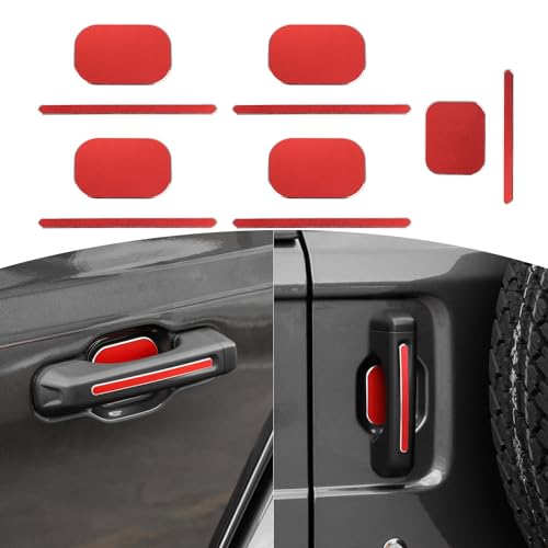 RT-TCZ for Jeep JL Tailgate Door Handle Covers Inserts Scratch Protector for Jeep Wrangler JLU 2018 up Red Exterior Accessories 10pcs - color: Red