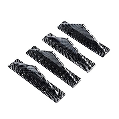 4pcs Car Rear Lower Bumper Wing Lip Diffuser, Anti-Crash Accessories Spoiler Shark Fin Protector, Rear Bumper Splitter Lip Wing with Screw, Universal Auto Decoration for Car SUV Truck - style: Straight/Carbon Fiber