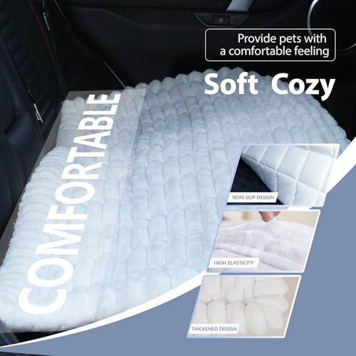 Dog Car Seat Waterproof Bed Cover Non-Slip Car Back Seat Soft and Comfortabl Pet Bed Mat Car Blanket for Travel Backseat Extender Seat Covers Dog Bed for Cars Trucks and SUVs (White Cover 23.6” x 51”) - color: Waterproof White Cover