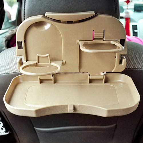 BaoST Multi-Function Car Folding Dining Table Tablet Holder Travel Car Back Seat Organizer Portable Car Food Drink Holder Tray Foldable Food Cup Tray Stand Desk Kids Snack Rack Black