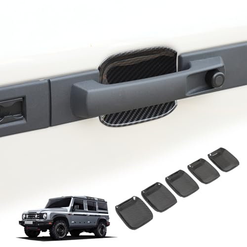 5PCS Exterior Door Handle Bowl Cover Protection Trim Compatible with INEOS Grenadier 2020-2025 Carbon Fiber Door Handle Bowl Trims Anti-Scratch Sticker Exterior Accessories