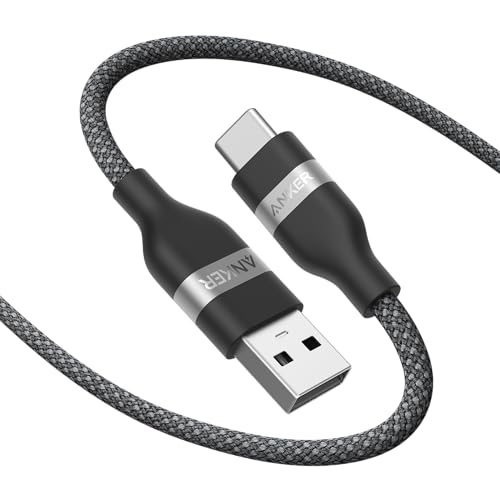 Anker Car Carplay Cable for iPhone 17 16 Pro Max Plus, Upcycled Braided USB A to USB C Car Charger Cord for Samsung Note20 and More (6FT, Black) - color: Black, size: 6ft