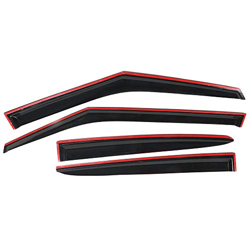 IKON MOTORSPORTS Out Channel Window Visors Compatible with 2011-2018 Hyundai Veloster, Dark Smoke Slim Style Acrylic Car Rain Sun Window Shade Guard Visor