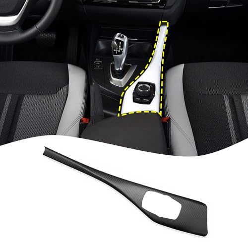 Car Center Console Multimedia Trim Panel Cover for 2012 to 2018 BMW 1 Series 2 Series F20 F21 F22 Real Carbon Fiber Automotive Interior Trim Accessories (Matte Black Carbon - Version A) - color: Matte Black Carbon - Version A