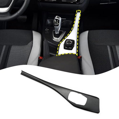 Car Center Console Multimedia Trim Panel Cover for 2012 to 2018 BMW 1 Series 2 Series F20 F21 F22 Real Carbon Fiber Automotive Interior Trim Accessories (Matte Black Carbon - Version A) - color: Matte Black Carbon - Version A