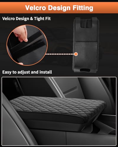 Shademax Custom for 2024 2025 2026 Hyundai Santa Fe Center Console Cover Armrest Cover Santa Fe Hybrid Accessories Arm Rest Cushion Pad Leather Middle Console Cover Armrest Seat Box Protector - size: Size for Hyundai Santa Fe 2024-2026