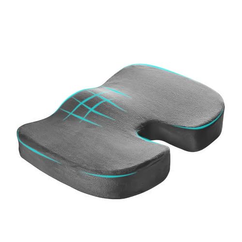 Car Seat Cushion, Memory Foam Cushion for Tailbone Pain & Sciatica Relief, Ergonomic Seat Cushion Comfortable Chair Relief Pillow for Car Office Wheelchair, car Accessories (Gray) - color: Gray