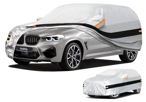 10 Layer SUV Car Cover Waterproof All Weather,100% Waterproof Outdoor SUV Car Covers Rain Snow UV Dust Protection. Custom Fit for BMW X3, Audi Q5,Jeep Wrangler, Chevy Equinox,etc Silver - color: Silver, size: A10-See vehicle size chart