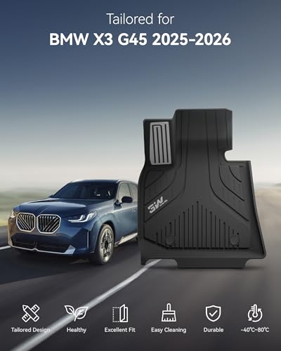 3W Floor Mats & Cargo Liner Fit for 2025 2026 BMW X3 G45, Metal Pedal, Seatback Protector Mats Cover, Trunk Mat TPE All Weather Custom Fit Car Accessories Full Set BMW X3 30/50M xDrive - style: 2) X3 2025-2026 | Full Set | Metal Pedal