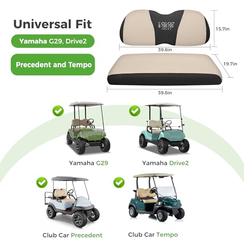 10L0L Golf Cart Seat Covers for Yamaha G29 Drive2 Club Car Precedent Tempo, Breathable Mesh Bench Seat Cover, No Drilling Front Seat Cushion, All-Season Comfort Gray Black - color: Beige and Black