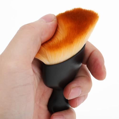 Car Detailing Brush, Soft Bristle Cleaning Brush, Scratch-Free Auto Duster Tool for Dashboard, Air Vents, Leather & Interior Cleaning (Black&Brown) - color: Black&Brown
