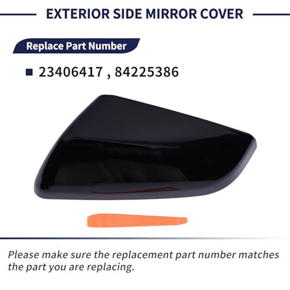Exterior Side Mirror Cover Driver Side 23406417 84225386 Compatible with Chevrolet Equinox GMC Terrain 2018-2023 Rearview Mirror Cap Left Side - size: Left Side