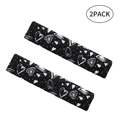Amooca Soft Auto Seat Belt Cover Seatbelt Cushions Shoulder Pad 2 PCS for a More Comfortable Driving Compatible with All Cars and Backpack Cute Black Heart - color: Black Heart