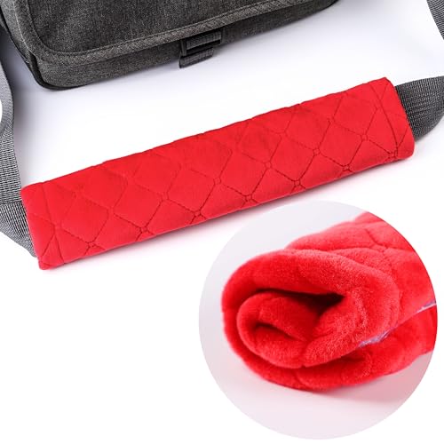 Amooca Soft Seat Belt Cover Pad, 2-Pack Soft Car Safety Seatbelt Strap Shoulder Pad for Adults and Children, Suitable for Car Seat Belt, Backpack, Shoulder Bag, Laptop Computer Bag (Red) - color: E: Red