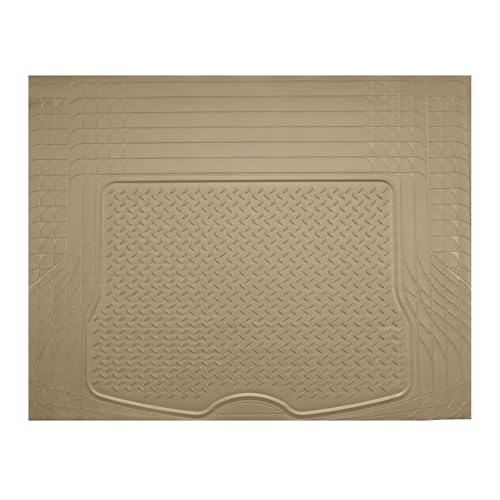 PIC AUTO Trunk Cargo Liner, Heavy Duty Rubber Floor Mats, Trimmable to Fit for Car, SUV, Van, and Trucks – All-Weather, Anti-Slip Backing, Easy to Clean, Durable and Long-Lasting (Large,Beige) - color: Beige