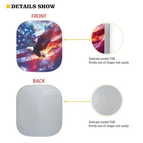 Eagle Flag 2 PCS Car Windshield Sun Shade Foldable Automotive Front Window Sunshade Protector Window Shades Cover Sun Visor Shield for Most Sedan Truck SUV - color: Eagle Flag