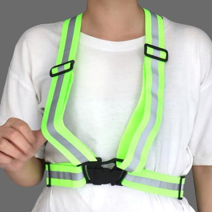 Tenalleys 2 Pack Reflective Vest Running Gear Adjustable High Visibility Reflective Running Safety Vest for Women Men Night Cycling,Hiking, Jogging,Dog Walking - color: Green