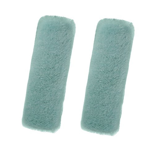 U&M 2 Pack Genuine Sheepskin Auto Seat Belt Cover for Adult Youth Kid Toddlers -Soft Warm Car, Truck, SUV, Camera Backpack Strap Shoulder Pad Wool Fluffy - color: mint green