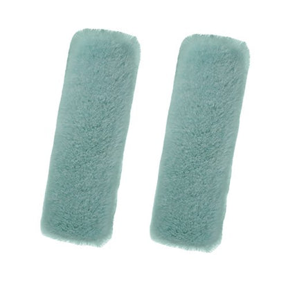 U&M 2 Pack Genuine Sheepskin Auto Seat Belt Cover for Adult Youth Kid Toddlers -Soft Warm Car, Truck, SUV, Camera Backpack Strap Shoulder Pad Wool Fluffy - color: mint green