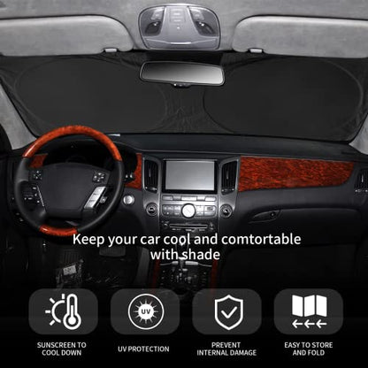 INSAUTO for RAV4 Car Windshield Cover, Windshield Sun Shades Foldable Sunshade for Toyota RAV4 2013-2023 SUV Crossover Front Window Custom Fit Sun Visor Heatshield Protector Car Accessories - size: for Toyota RAV4 2013-2023