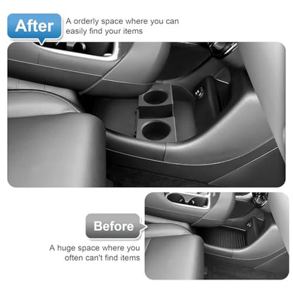 2026 Palisade Center Console Organizer Lower for Hyundai Palisade (Only fit 7-Seater), Durable ABS Plastic Console Tray Insert/with Water Bottle Holder 2026 Palisade Accessories - color: Black (1pcs Lower)