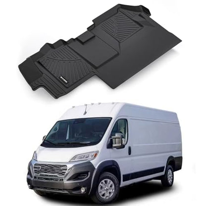 Floor Mats Fits 2024 2025 2026 Dodge Ram ProMaster EV, TPE All Weather Protection Car Front Row Mats, Black mat Accessories(Not Fit for Fuel) - size: For 2024-26 Promaster EV floor mat
