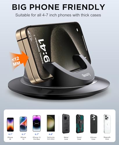 Beeasy Dashboard Cell Phone Holder for Your Car, Car Phone Holder with 360°Rotatable Silicone Non-Slip, Universal Car Phone Mount for iPhone 17/16/15/14,Samsung, Google Pixel, All Smartphones and GPS