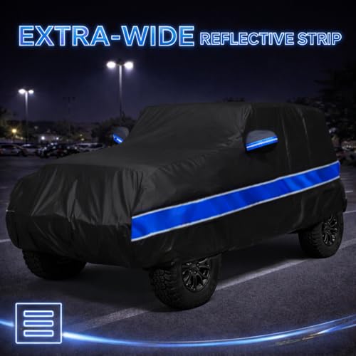 10-Layer Car Cover Compatible with Jeep Wrangler Cover Waterproof 2 Door All Weather,Sun Rain UV Dust Snow Protection,Full Exterior Car Cover with Door Zipper and Cotton Lining,Fit for CJ YJ TJ JK JL - size: Custom Fit for Jeep Wrangler 2 Door