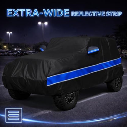 10-Layer Car Cover Compatible with Jeep Wrangler Cover Waterproof 2 Door All Weather,Sun Rain UV Dust Snow Protection,Full Exterior Car Cover with Door Zipper and Cotton Lining,Fit for CJ YJ TJ JK JL - size: Custom Fit for Jeep Wrangler 2 Door