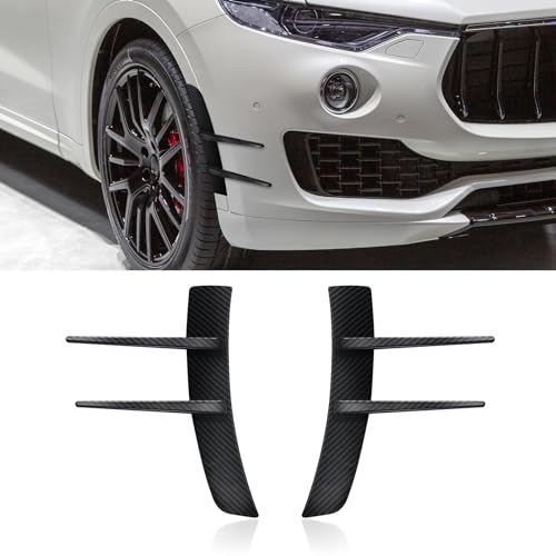2PCS Car Spoiler Canards Kit, Front Bumper Splitter, Fender Side Vents Stickers Soft Fins Spoiler Kit, Universal Auto Accessories Decoration Strip for Car Body Hood Side Wing (Carbon Fiber) - size: Carbon Fiber