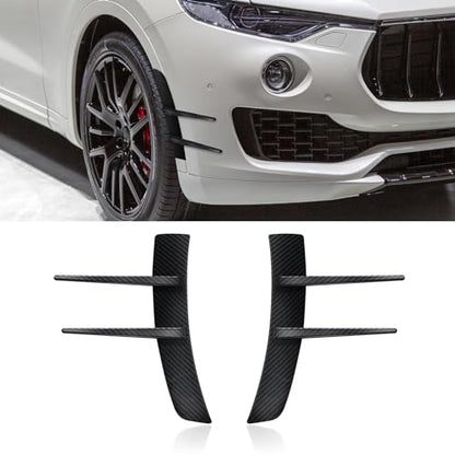 2PCS Car Spoiler Canards Kit, Front Bumper Splitter, Fender Side Vents Stickers Soft Fins Spoiler Kit, Universal Auto Accessories Decoration Strip for Car Body Hood Side Wing (Carbon Fiber) - size: Carbon Fiber