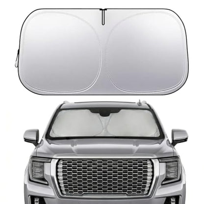 Yukon Windshield Sun Shade, Front Windshield Shade for Sun, Folding Sunshade Windshield Visor for GMC Yukon 1992-2025. - size: GMC Yukon