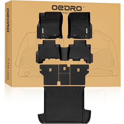 OEDRO Floor Mats Cargo Liner Fit for 2013-2024 Toyota 4Runner 5-Seater, Custom Fit TPE All Weather Floor Liners Trunk Mat with Backrest Mat for 4Runner Accessories, Car Mat Full Set, Black - style: 13-24 4Runner Full Set W/ Backrest Mat 5 Seats