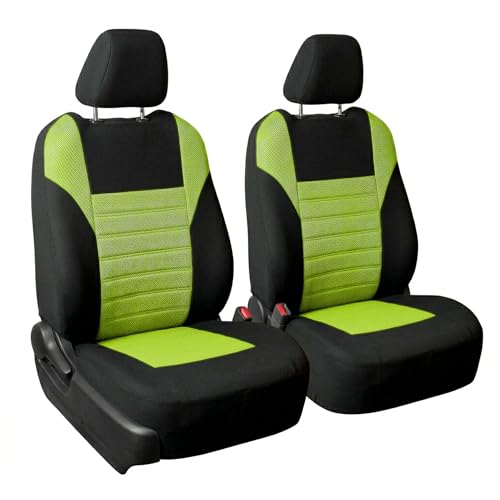 FH Group Automotive Car Seat Covers Front Set Premium 3D Air Mesh Front Seat Covers, Airbag Compatible Universal Fit Interior Accessories for Cars Trucks and SUVs - Green - color: Green, size: Front Set