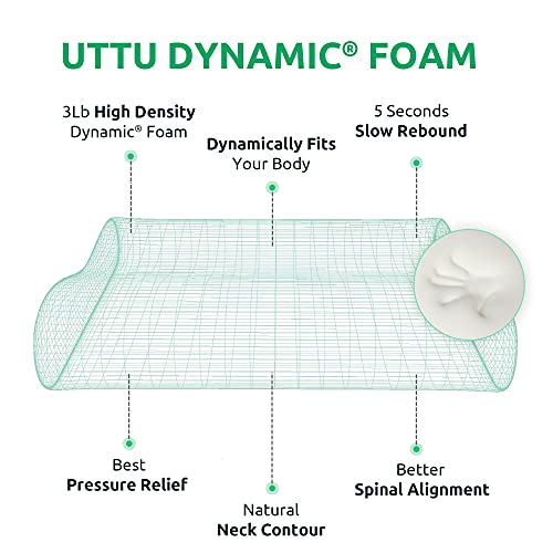 UTTU Cervical Pillow for Neck Pain Relief, Memory Foam Neck Pillow for Sleeping, Adjustable Orthopedic Sandwich Pillow, Contour Cooling for Side Back Stomach Sleeper, Queen(23.6"×14"×5.2"/4.5") - size: Queen Size