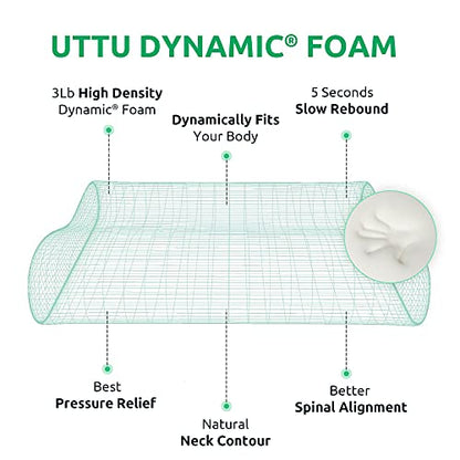 UTTU Cervical Pillow for Neck Pain Relief, Memory Foam Neck Pillow for Sleeping, Adjustable Orthopedic Sandwich Pillow, Contour Cooling for Side Back Stomach Sleeper, King(27.6"×15.7"×5.2"/4.5") - size: King Size