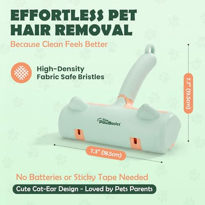 Pet Hair Remover Roller - Reusable Lint Roller for Dog and Cat Hair, Easy to Clean Electrostatic Pet Hair Removal Tool with Ergonomic Grip for Bedding, Couch, Carpet and Car Interiors - color: Green