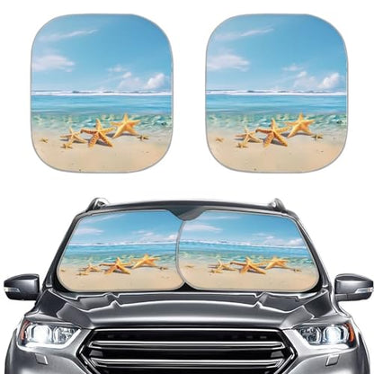Beach Pattern Automotive Windshield Sunshade Universal Car Front Windows Sunshade Car Accessories Summer Car Essentials for Travel Outdoors - color: Beach