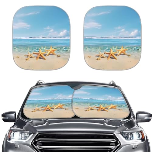 Beach Pattern Automotive Windshield Sunshade Universal Car Front Windows Sunshade Car Accessories Summer Car Essentials for Travel Outdoors - color: Beach