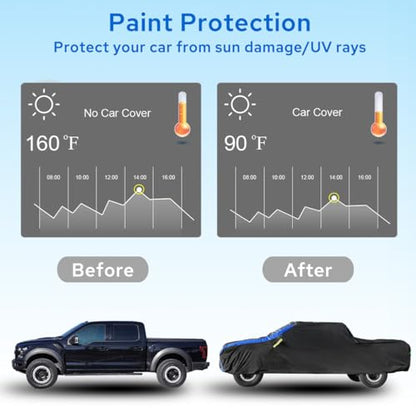 Avecrew All Weather Truck Cover - Waterproof, Rain, Snow, UV & Dust Protection (242"-250") - size: Fit Truck Length 242-250 inch