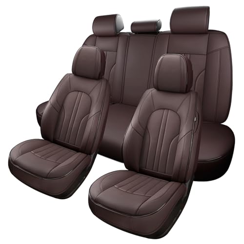 MINGBRON Car Seat Covers,Car Seat Protector Waterproof,Seat Covers Full Set, Car Seat Protectors,Automotive Seat Covers Fit for Most Cars Brown - color: Brown, size: Full Set