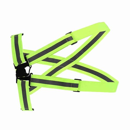 Reflective Vest High Visibility Safety Vest Strap Adjustable and Elastic Gear for Running Cycling Jogging and Walking, Lightweight Night Safety Equipment with Large Reflective - color: Green