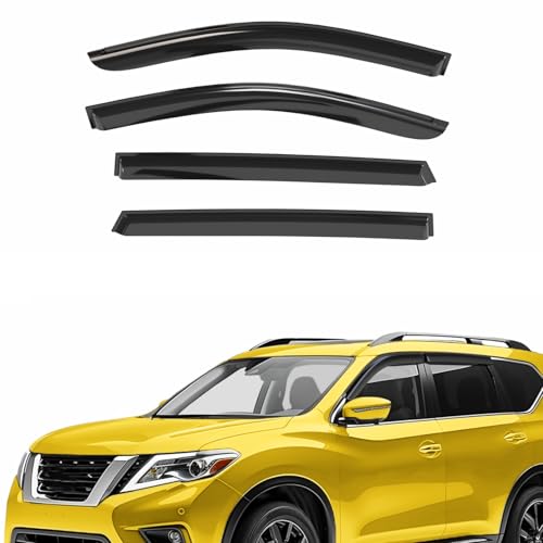 Extra Durable Window Deflectors Tape-On Window Visors Rain Guards Fit for Nissan Pathfinder 2013-2020, Sun Visors, Wind Vent for Shades, Exterior Car Accessories - 4pcs. AG0101 - color: For Nissan Pathfinder 13-20