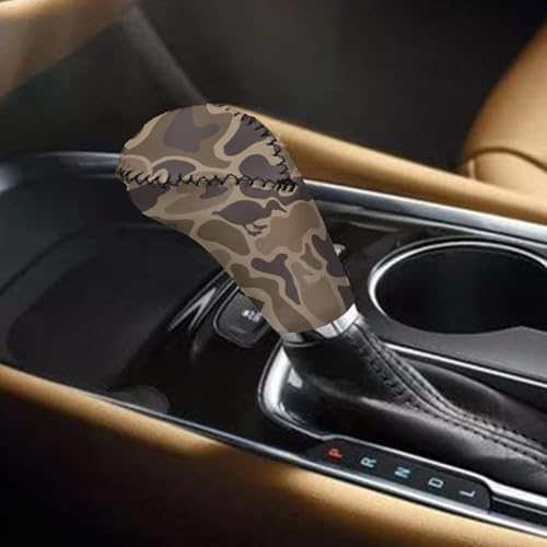 Handbrake and Gear Shift Knob Cover 2 Piece Automobile Hand Brake Cover Car Interior Accessories - color: Duck Camo Print