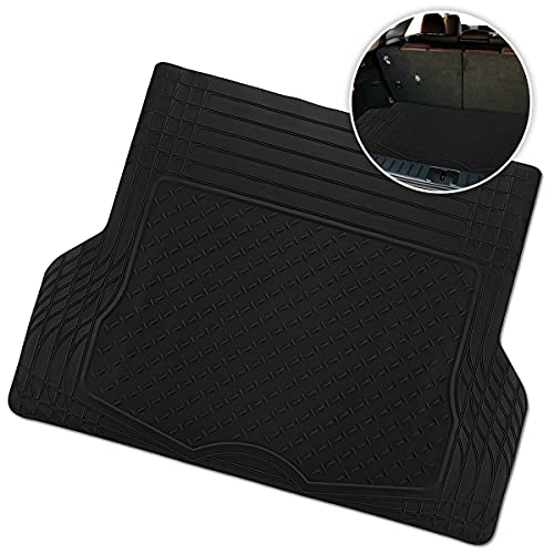 ZONETECH All Weather Rubber Semi Pattern Cargo Liner Trunk Floor Mat – Premium Quality Black Heavy Duty Cargo Trunk Floor Mat - size: 1 PACK