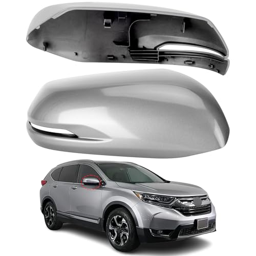 Passenger Side Mirror Cover Replacement for Honda CRV 2017 2018 2019 2020 2021 2022 - Right Side Mirror Covers, Rear View Mirrors Cap Accessories Grey, With Lamp - color: Grey-With Lamp, size: Passenger Side (Right)