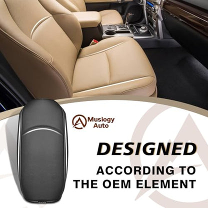 Muslogy Center Console Armrest Cover Fit for Toyota 4Runner 2010-2024 Accessories, Comfort Armrest Pad Console Lid Cushion Vegan Leather Regular Thick - size: 18) 10-24 |4Runner| Regular