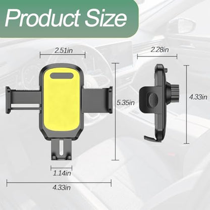 Car Phone Holder, Strong Suction Cup Vehicle Windshield Dashboard Air Vent Cellphone Mount, 360° Rotating Adjustable Smartphone Holder, Universal Automotive Accessories (Yellow) - color: Yellow