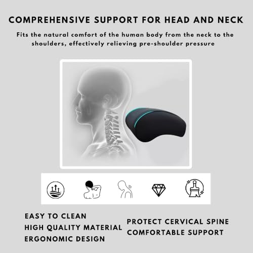 Car Headrest Neck Pillow Support Ergonomic, with Valve Stem Covers Accessory for Driving Seat Fatigue Relief Compatible with Model S X 3 Y & Cybertruck - 2 Pieces - color: A. Black Ver. 1