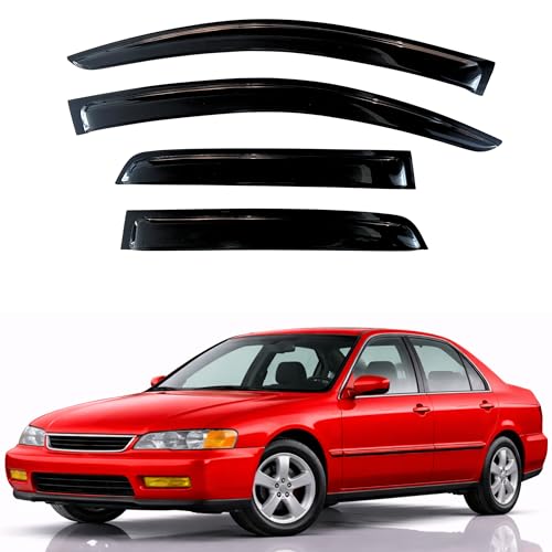 KPY Rain Guards Fit for 1994-1997 Honda Accord Sedan, Out-Channel Window Visors Vent Wind Deflectors 4PC, Car Accessories for 94-97 Accord (Sedan Only) - size: 1994-1997 Accord Sedan
